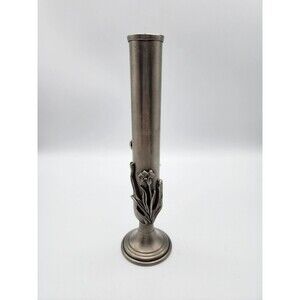 VTG Etain Fait Main Jean Goardere Pewter Bud Vase France Rare Find Lily Flowers